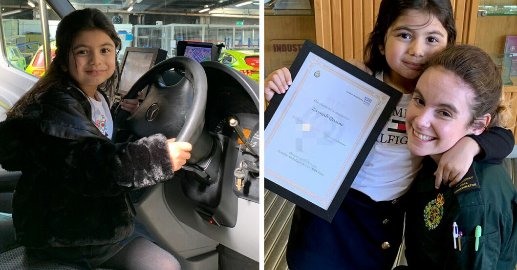 5-åriga Zaynabs mamma kollapsade i bilen – då gjorde dottern det otroliga.