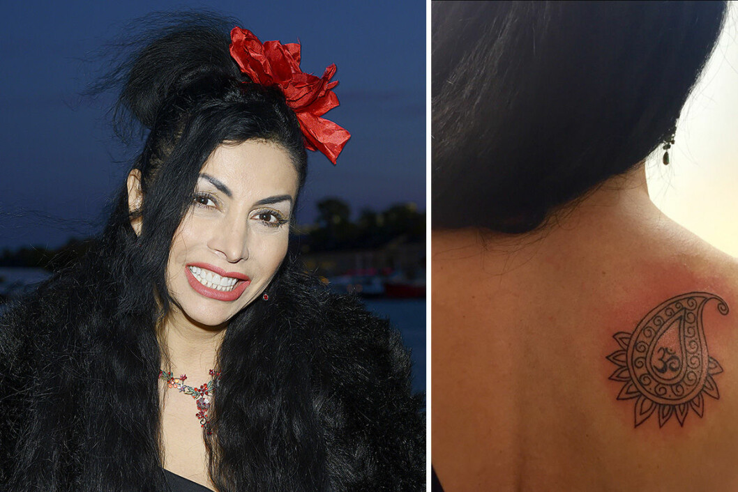 Zinat Pirzadeh. <strong>Foto: TT och Privat.</strong> Zinat Pirzadehs tatuering.